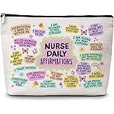 Nurse Gifts Makeup Bag, Nurse Daily Affirmations Cosmetic Bags, Nursing Makeup Zipper Pouch Bag, Nurse Practitioner Gifts For Women, Graduation Birthday Thank You Retirement Gifts For Nurses, 51