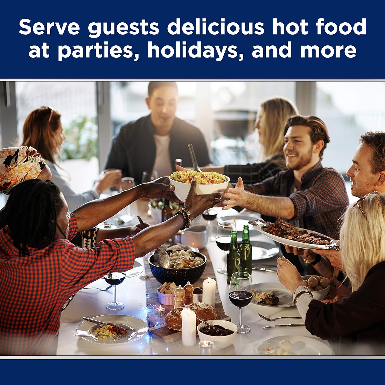 Oster Buffet Server Warming Tray | Triple Tray, 2.5 Quart, Stainless Steel: Chafing Dishes: Kitchen & Dining