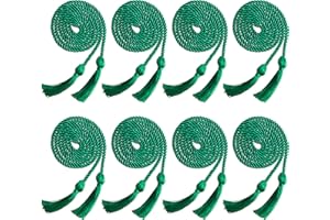 Trounistro 8 Pieces Graduation Cords Yarn Honor Cords with Tassel for College Graduation Students (Dark Green)