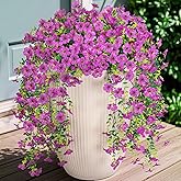 Fake Artificial Flowers for Outdoors Decoration, 2 PCS Faux UV Resistant Artificial Outdoor Flowers, Fake Hanging Plants Look Real Daisy No Fade Spring Decor for Porch Home Patio Balcony and Yard