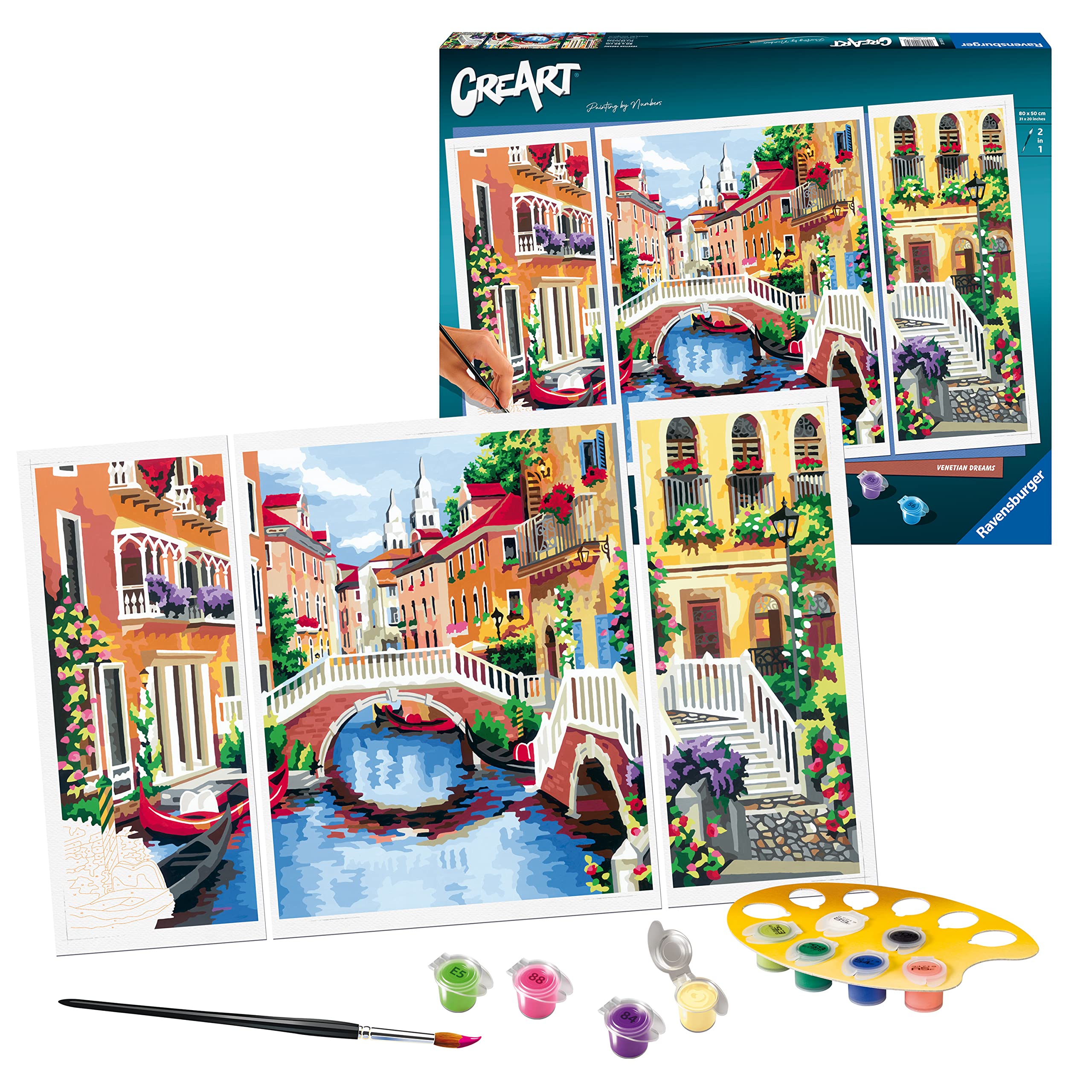 Ravensburger CreArt Venetian Dreams Paint by Numbers for Adults Craft Kits for Adults and Kids Age 12 Years Up