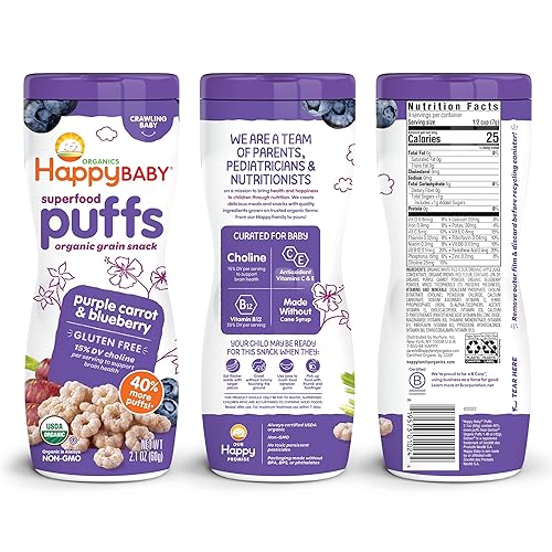 Happy Baby Organic Superfood Puffs Purple Carrot Blueberry,