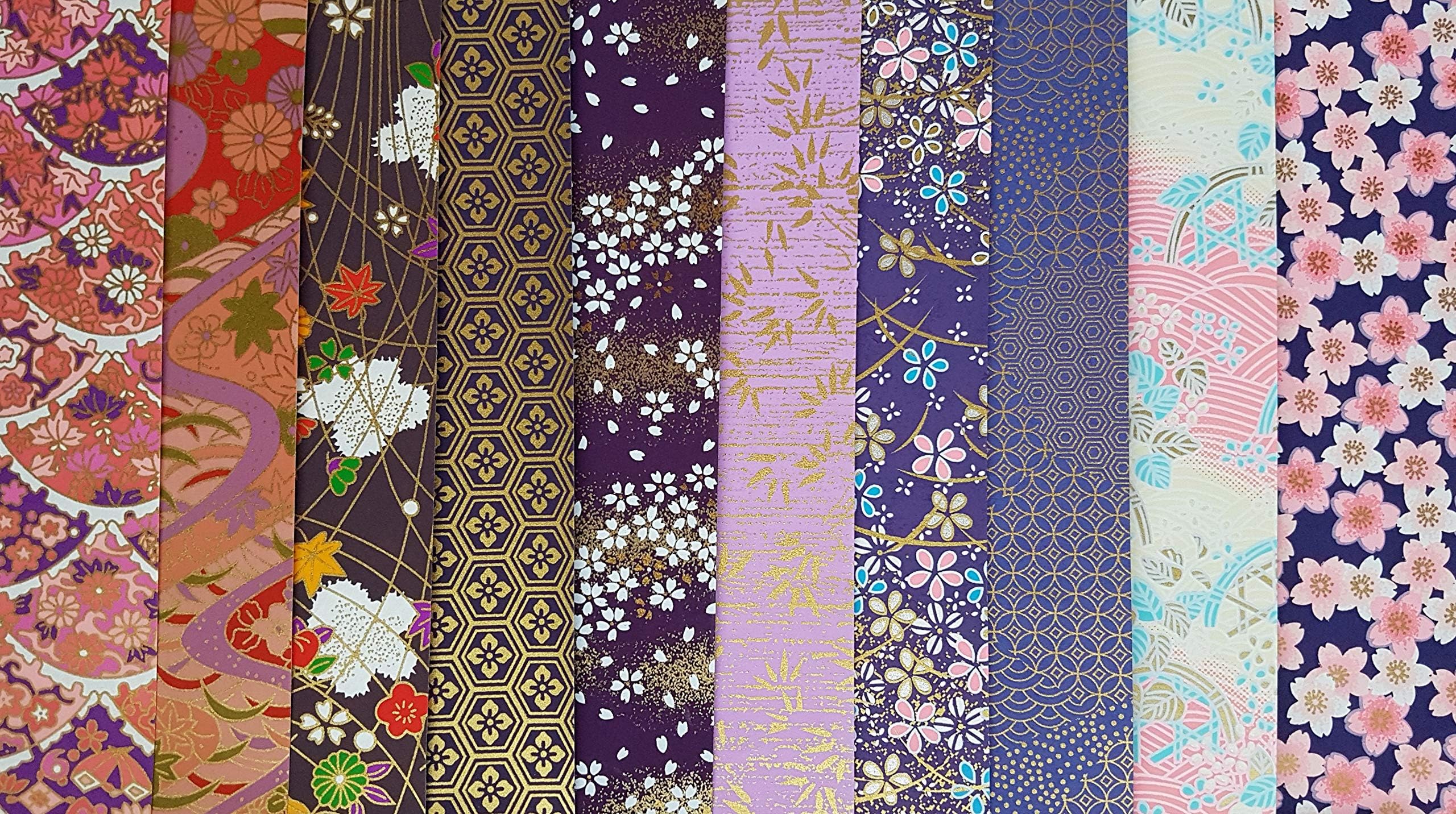 Traditional Japanese Chiyogami Yuzen Paper ~ 10 Sheets ~ 20x20cm ~ Ref:L