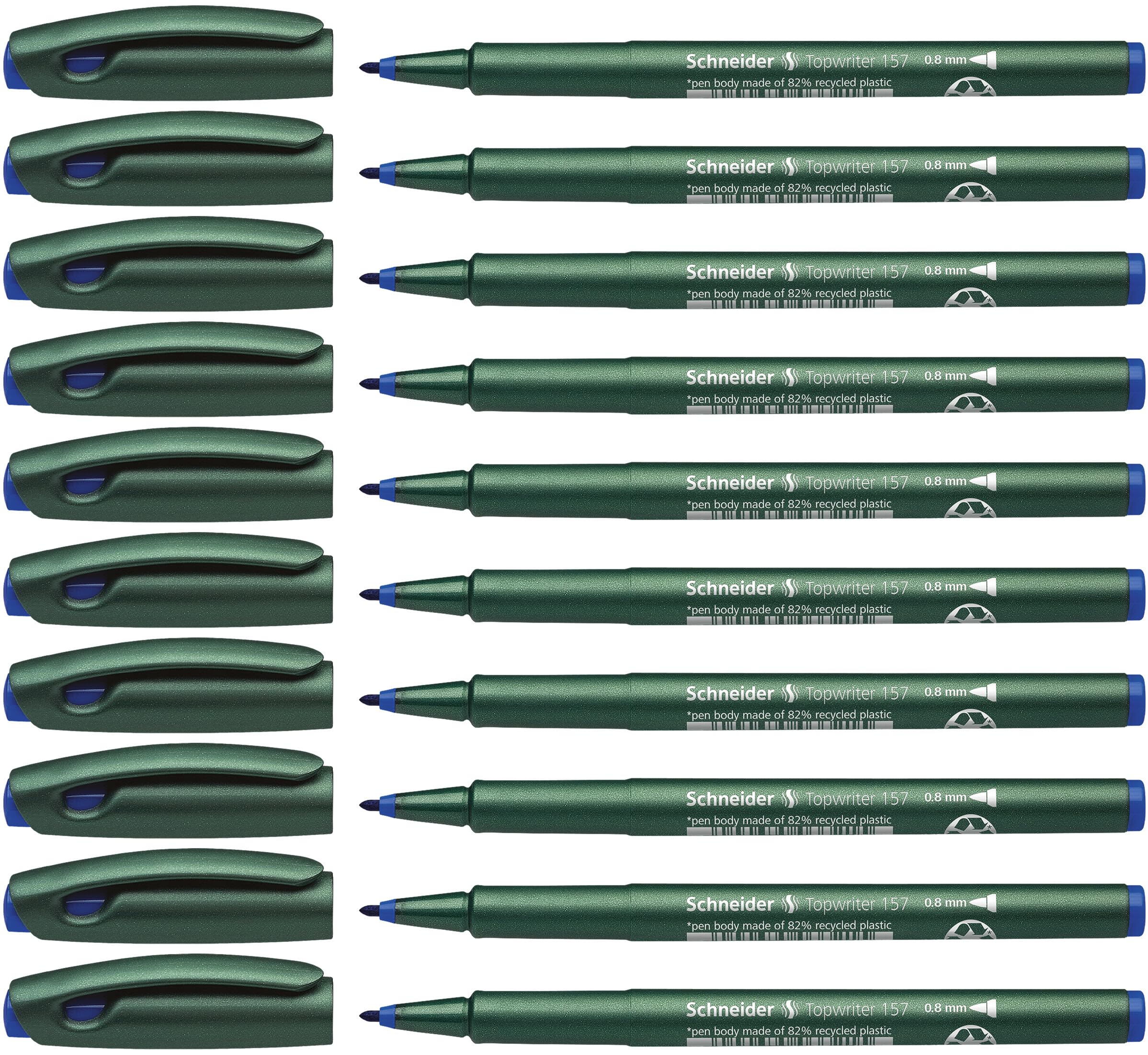 Schneider Topwriter 157 Felt-Tip Pen 0.8 mm Blue Pack of 10