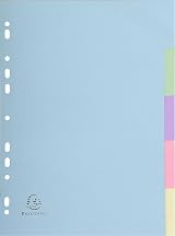 Exacompta 1605E Forever 5-Part Dividers A4 170gsm Recycled Pastel Assorted view 1