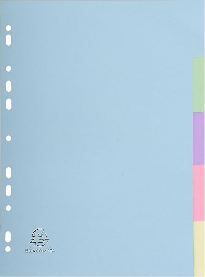 Exacompta 1605E Forever 5-Part Dividers A4 170gsm Recycled Pastel Assorted