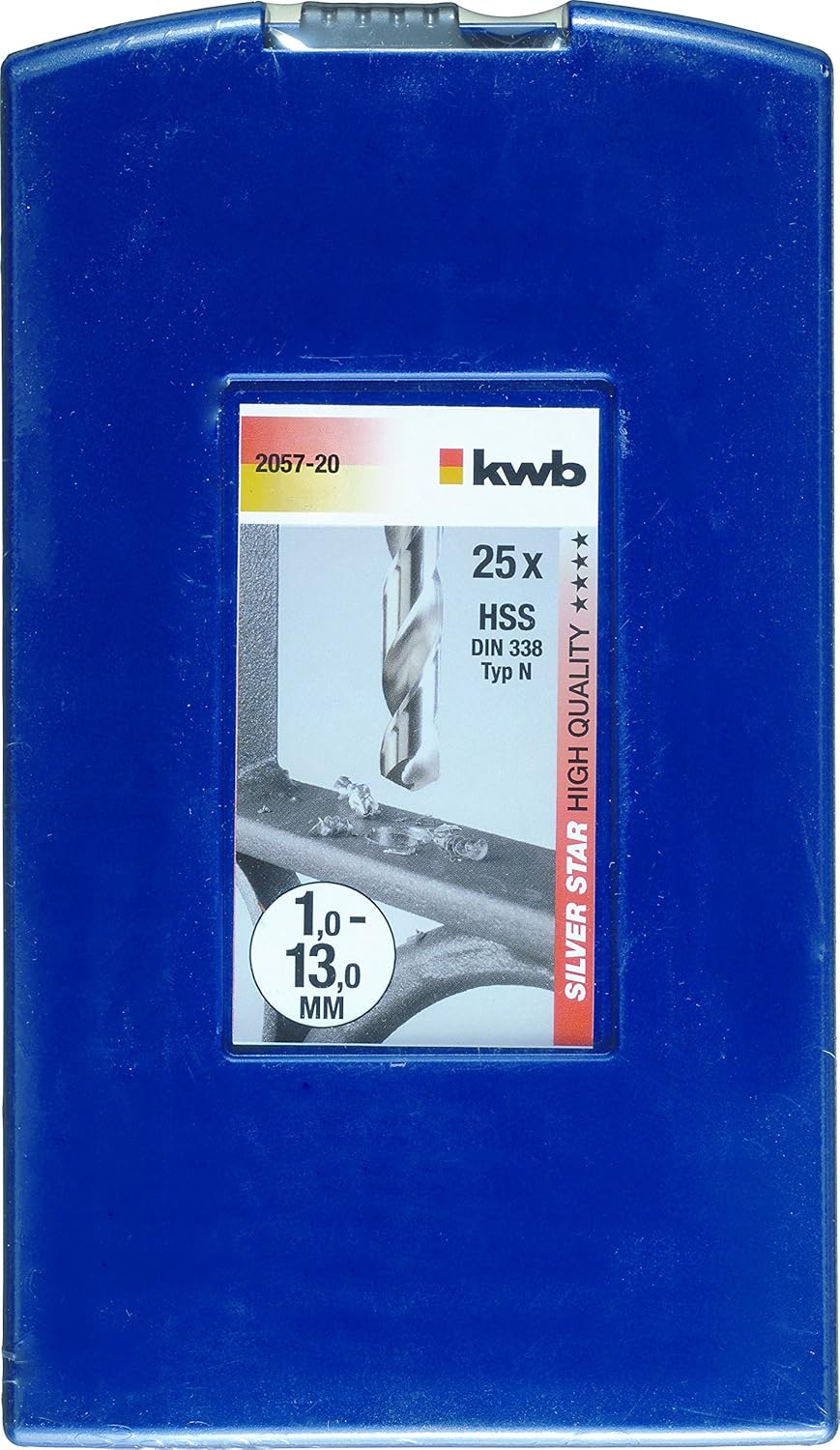 KWB HSS-G METAL DRILL BIT SET, 25-PIECE UNIVERSAL DRILL SET 1, 13 MM, HSS DRILL SET for METAL STEEL, IRON, AND MORE - Image 3