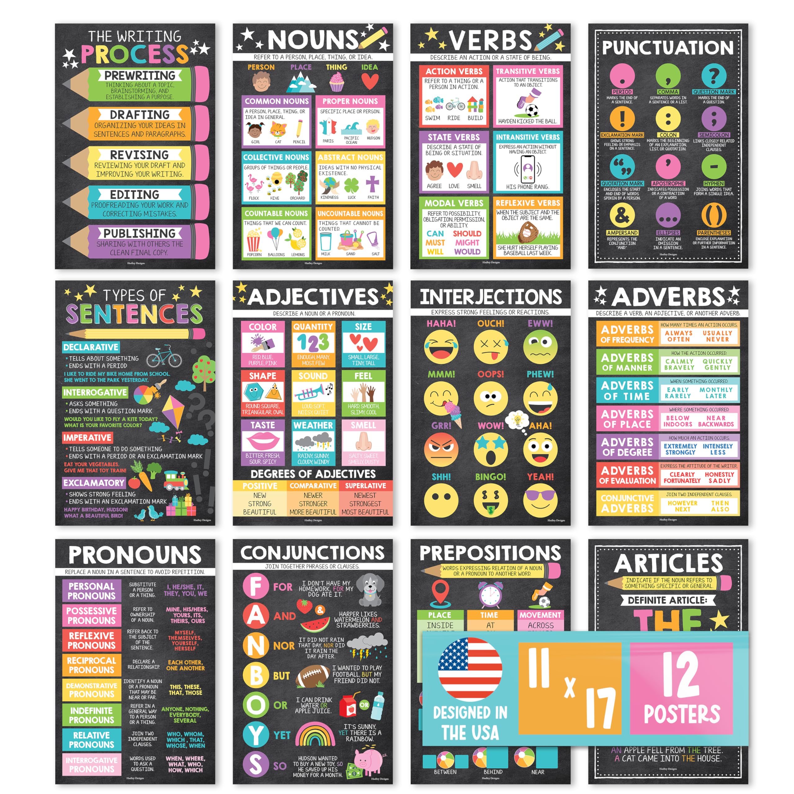 Mua Hadley Designs Hadley Designs Parts Of Speech Posters For Classroom ...