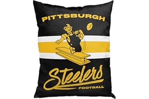 Northwest Official NFL Pittsburgh Steelers Nostalgic Proud Decorative Pillow, Team Colors, 15" x 12"