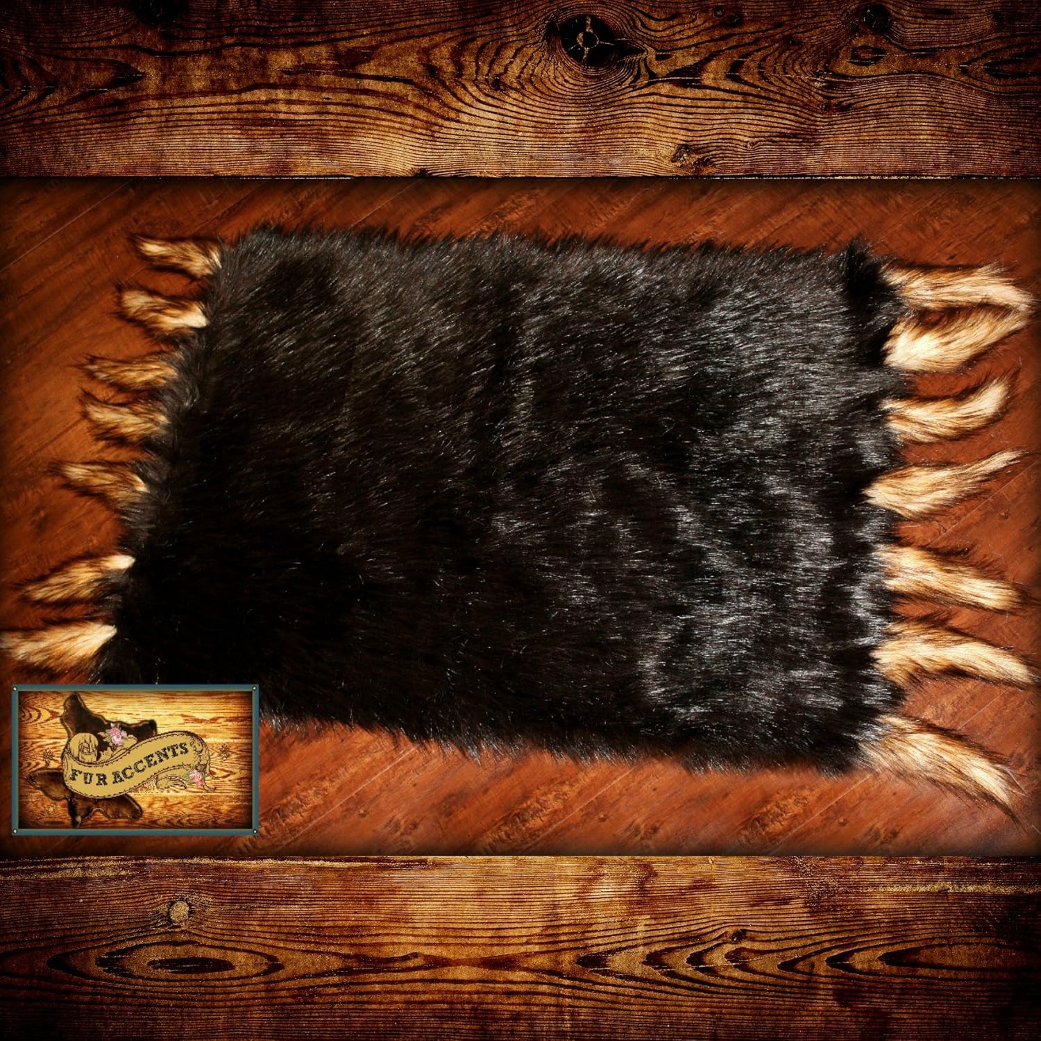 Amazon Fur Accents Buffalo Robe Wolf Tail Throw Blanket