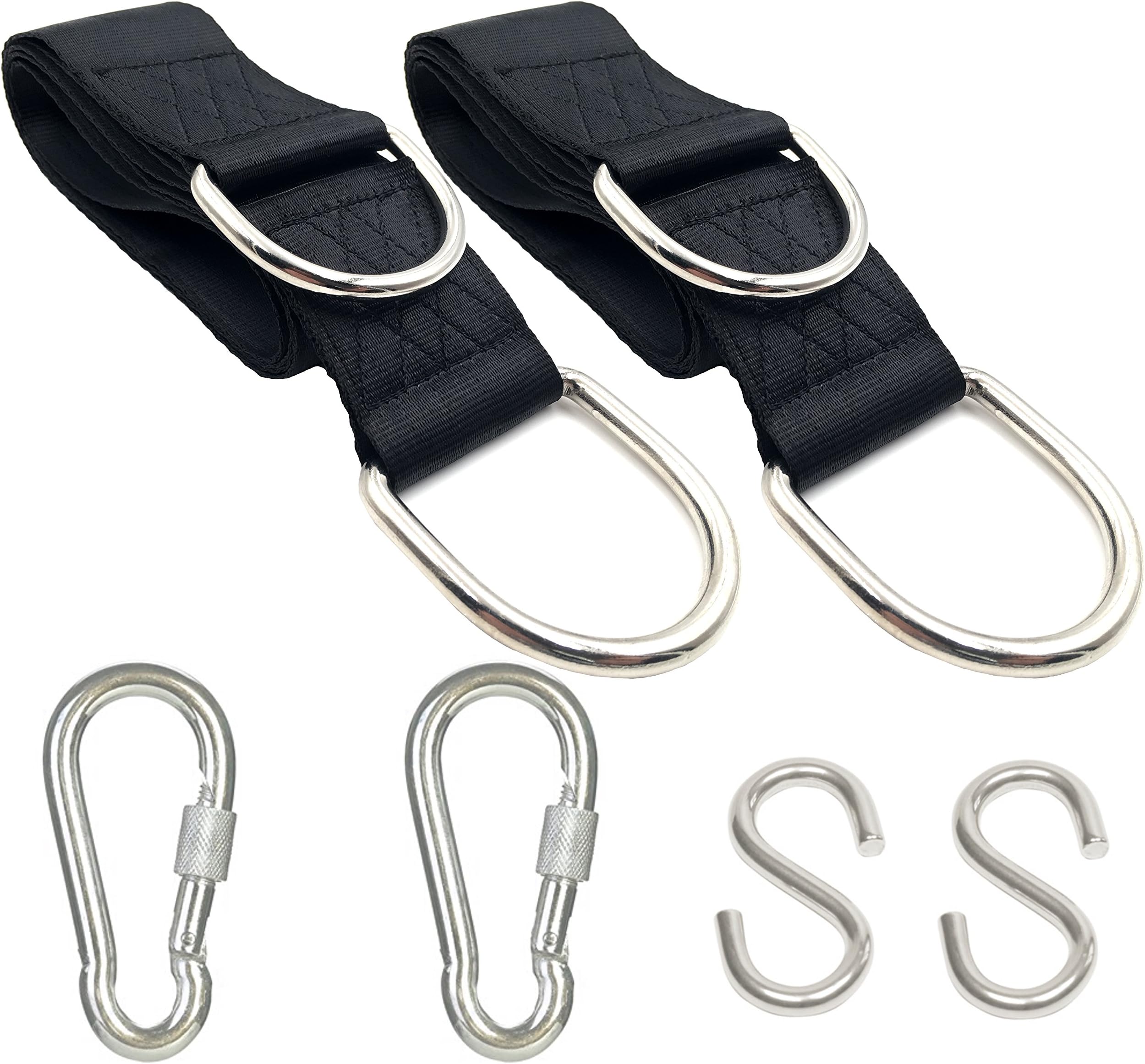 Mounting set for swing and nylon hammock, 2 m x 1.5 m tree swing, garden swing, awning, baby hammocks and hanging chairs/hanging kit – for camping and the outdoors