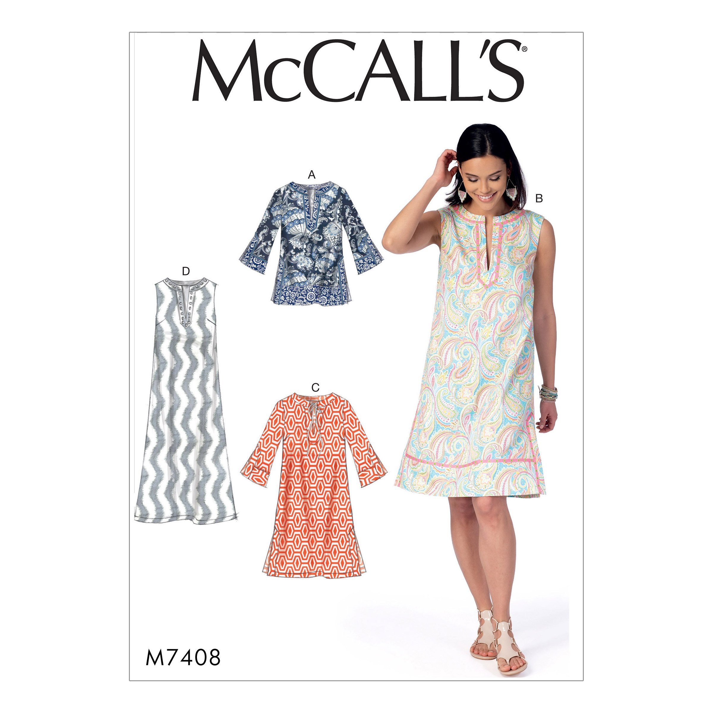 McCall's Pattern 7408 ZZ,Misses Tunic and Dresses,Sizes LRG-XXL, Tissue, Multi-Colour, 17x0.5x0.07 cm
