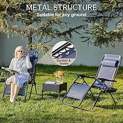 Sweetcrispy Zero Gravity Chairs, Set of 2 Portable