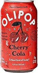 OLIPOP Prebiotic Soda Pop, Cherry Cola, Prebiotics, Botanicals, Plant Fiber, 12 fl oz can