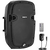PYLE-PRO 1000W Powered Bluetooth PA System Speakers - Active DJ Speakers with 10 Inch Subwoofer Monitor Speaker and Built-in USB for Audio, Music, Concerts, Band - PPHP1037UB, Black