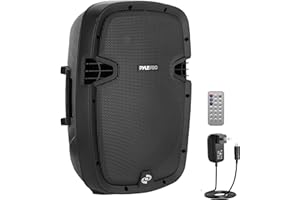 PYLE-PRO 1000W Powered Bluetooth PA System Speakers - Active DJ Speakers with 10 Inch Subwoofer Monitor Speaker and Built-in USB for Audio, Music, Concerts, Band - PPHP1037UB, Black