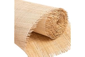 LABACRAFT 18" Width Square Rattan Cane Webbing Roll 3 Feet for Caning Projects Fine Radio Net Mesh Pre Woven Open Rattan Fabric Furniture Woven Rattan Sheet Crafts Chair Caning (3 Feet)