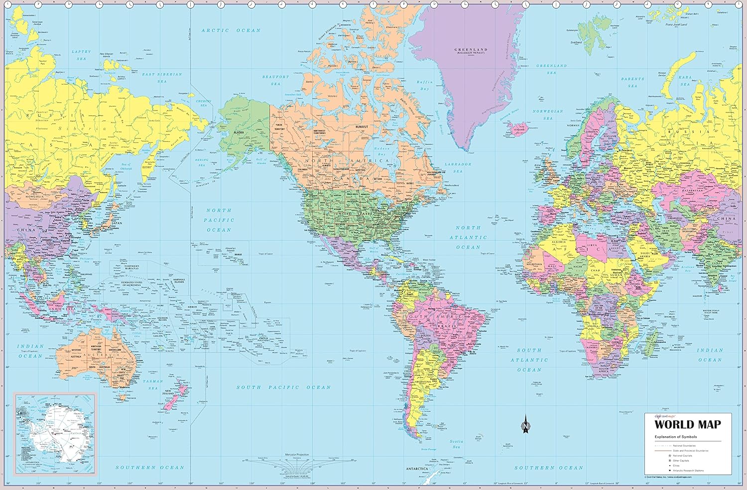 World Map United States Wayne Baisey