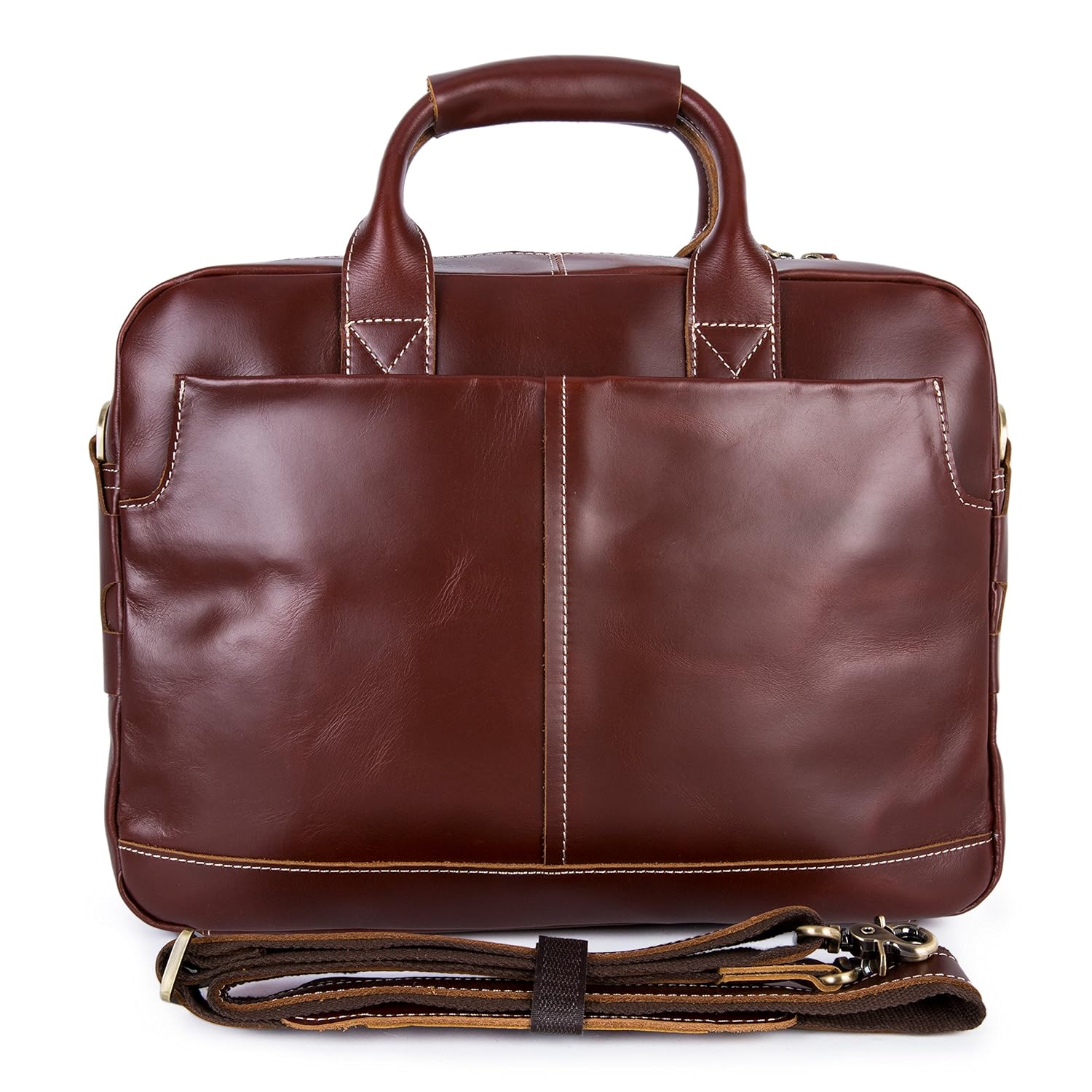 Maletín para Hombre Piel Vacuno Genuino BAIGIO Bolso al Hombro de Cuero