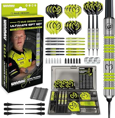 Winmau Professional MvG 18g Soft Tip 50-Piece Darts Set with Flights & Stems