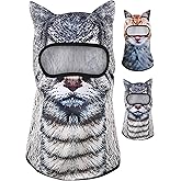 3D Cat Animal Ski Balaclava Sheisty Face Mask with Ears,Suitable for Music Festivals,Raves,Ski,Halloween or Party Outdoor Black