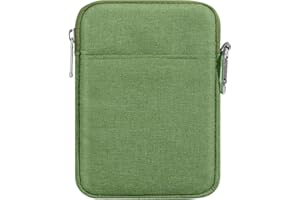 MoKo 6-7 Inch Kindle Sleeve Bag, Protective Nylon Cover Compatible with Kindle Paperwhite 2021, Fire 7 2022, All-New Kindle//Kids (11th Generation)/Colorsoft, Kobo E-Reader, Grass Green