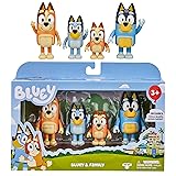 Bluey Family Figure Pack of 4, Robust Poseable