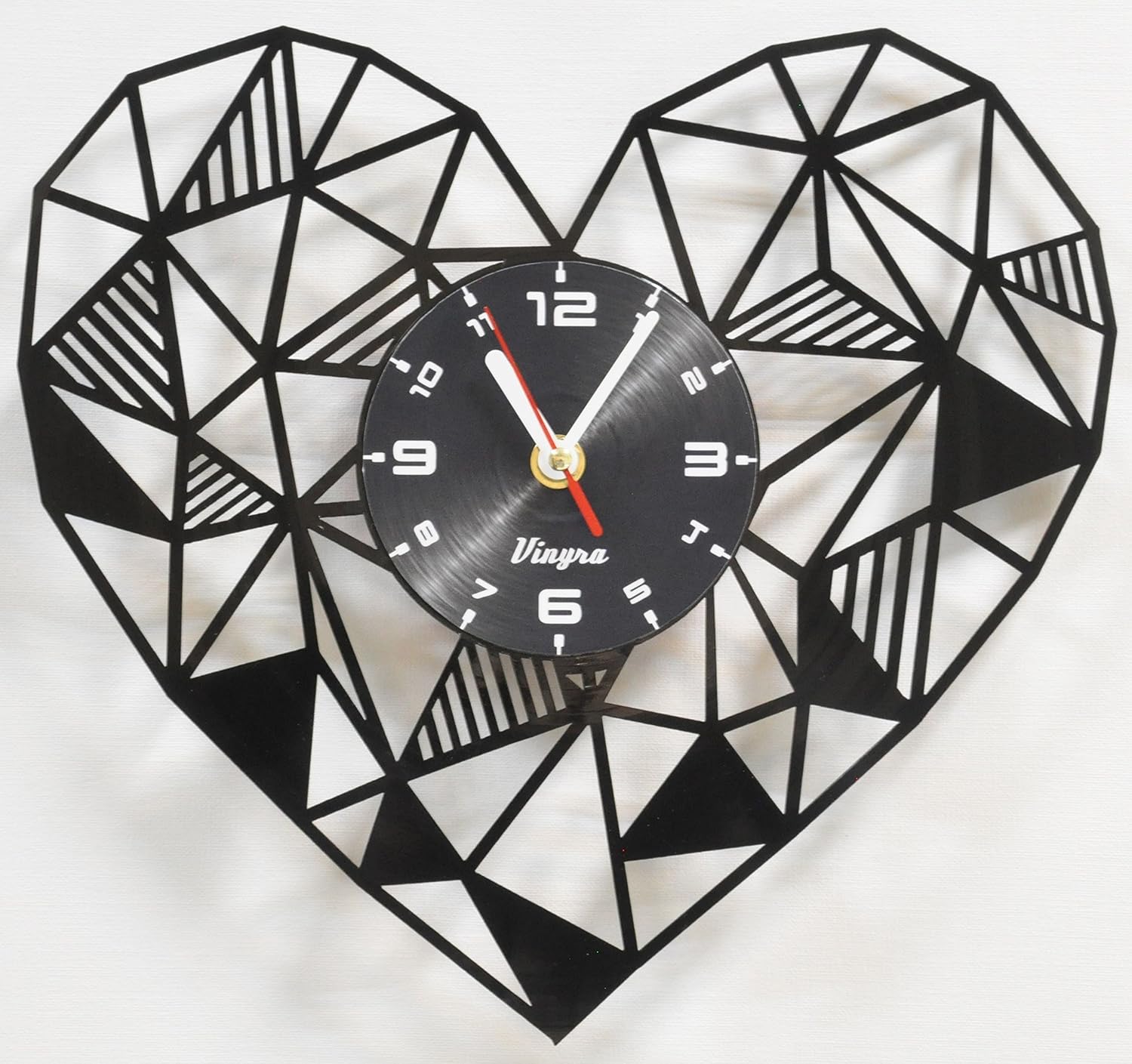 Heart Vinyl Wall Clock Love Wall Decor Bedroom Art Gift for