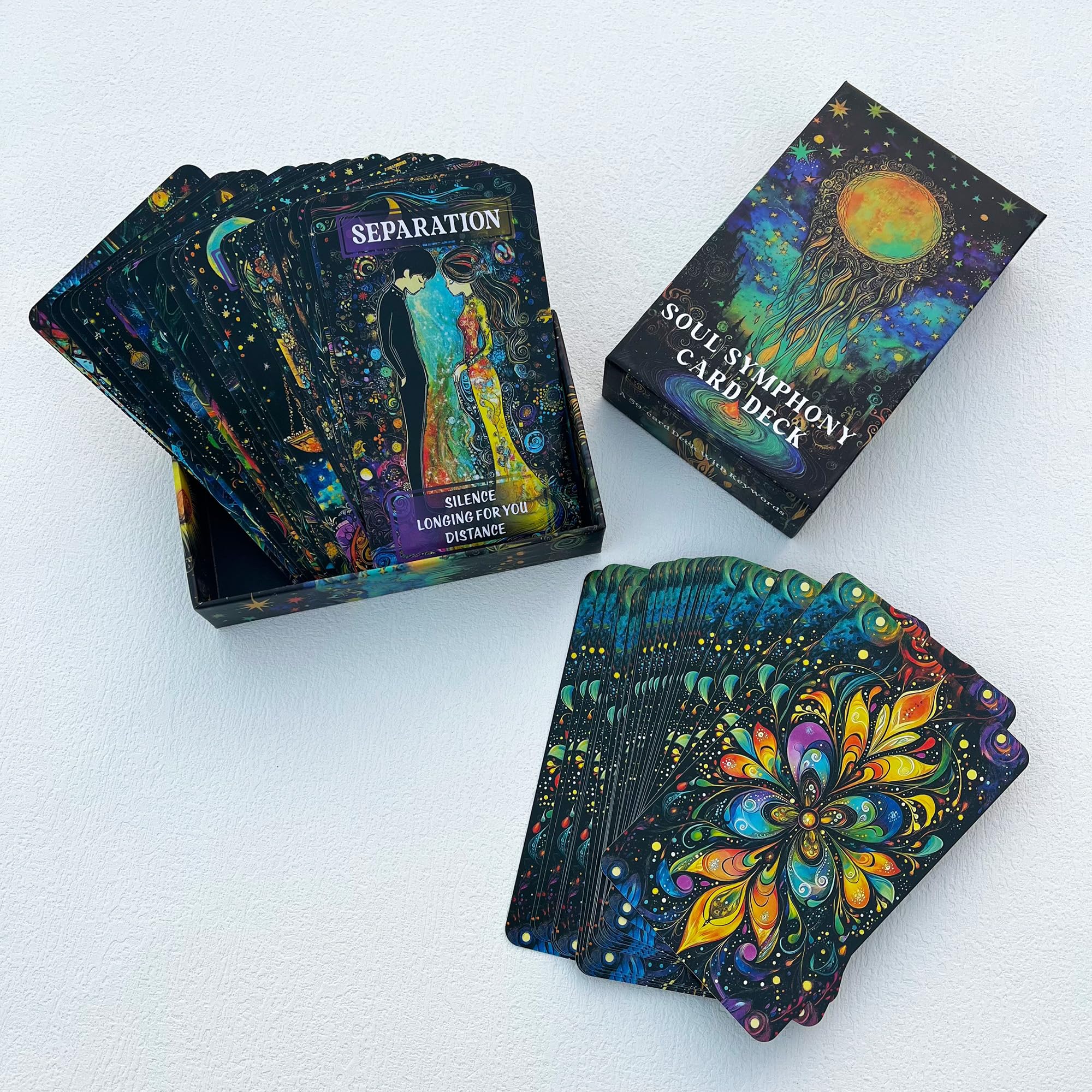 GZXINKE Love Oracle Deck, Twin Flame Tarot Cards, Mystic Love Oracle Cards for Soul Connections, Romance and Healing Oracle Cards for Beginners