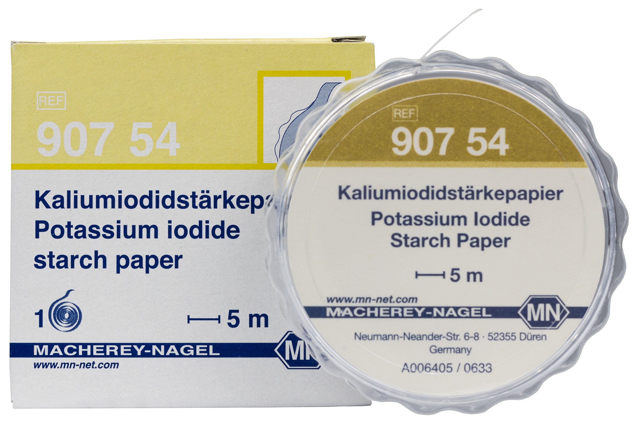 Camlab 1138880 POTASSIUM IODIDE Starch Paper with MN 816 N Dispenser, 5 m x 7 mm Reel
