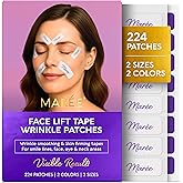 MAREE Face Lift Tape Wrinkle Patches – Anti-Wrinkle Patches for Lip – Smile Line Patches for Eyes, Neck & Forehead – Neck Lift Face Tape for Wrinkles – Overnight Lifting Stickers for Women – 224 Pcs