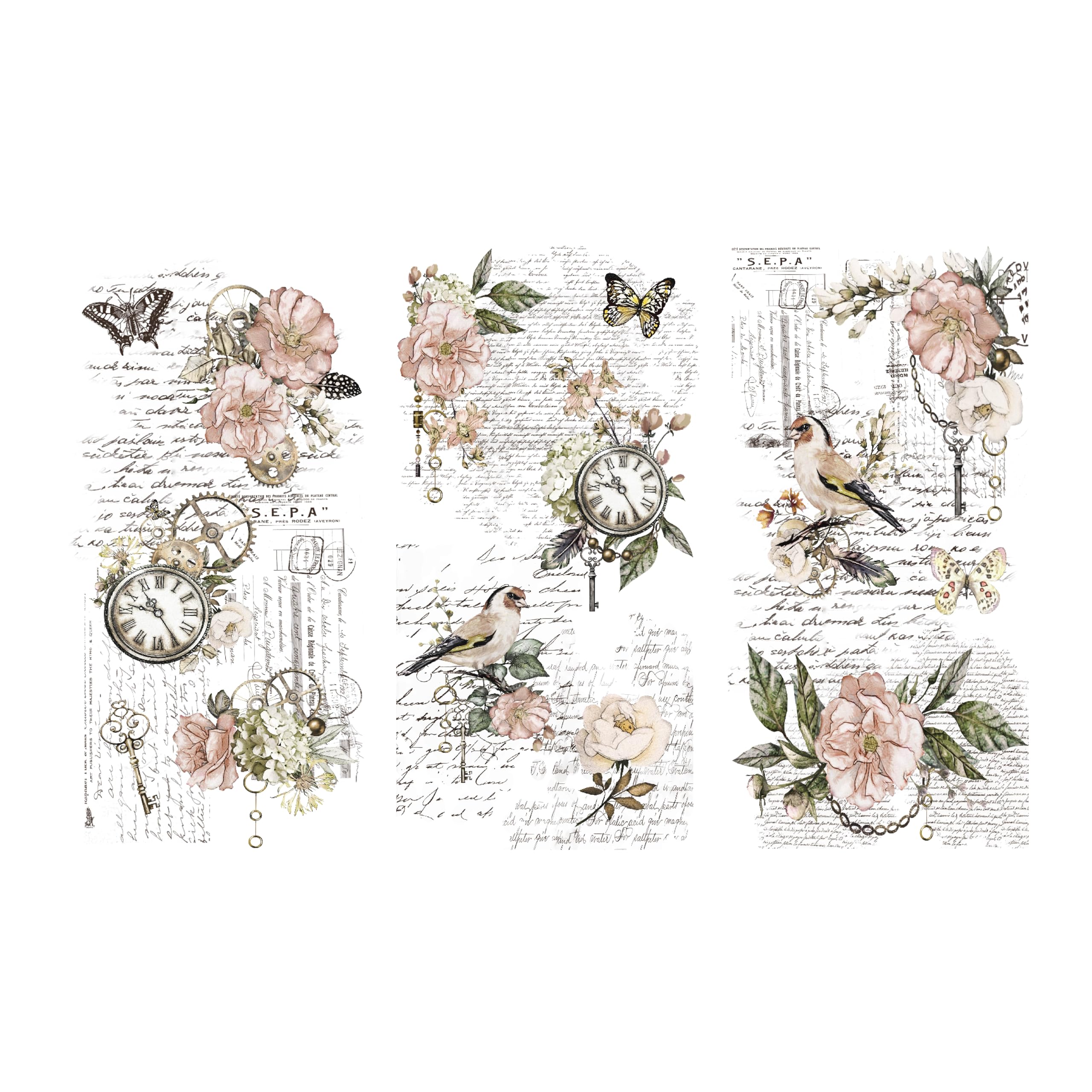 Rub on Transfers for Crafts and Furniture | 3 Design Sheets 6”x 12” | Home Decor | Decals | by Thymeless Designs (Memories of Paris)