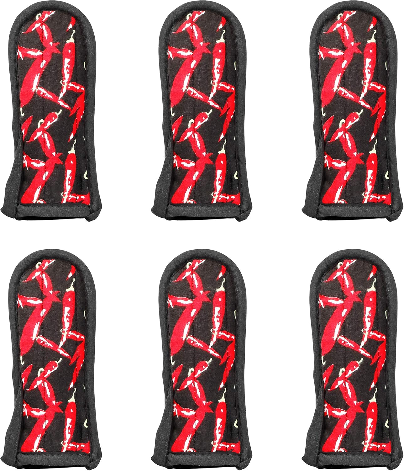 New Star Foodservice 1028744 Commercial-Grade Hot Skillet Handle Cover Holder, Hot Handle Holders/Mitts, Red Peppers Pan Cotton Handle Sleeve, Set of 6: Home & Kitchen