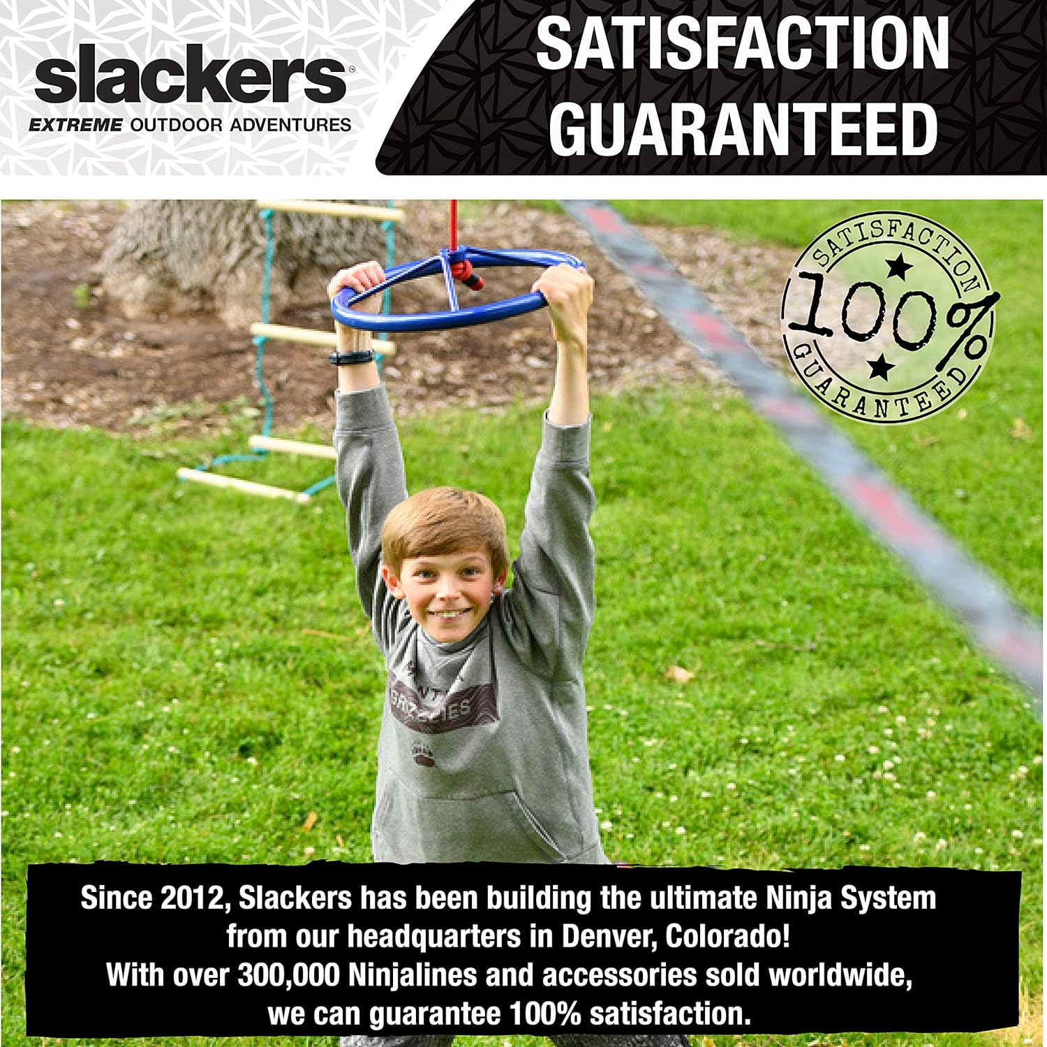 Slackers Ninja-Wheel - Outdoor Ninja Warrior Training Equipment For Kids - Easily Attaches To Your Ninjaline Obstacle Course - The Prefect Addition To Your Outdoor Play Equipment!: Toys & Games