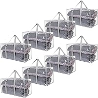ATBAY Large Moving Bags with Strong Handles and Zippers ,No Smell,Storage Bags Transparent 8packs …