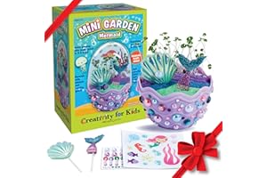 Creativity for Kids Mini Garden: Mermaid Terrarium Kit - Mermaid Gifts for Girls, Crafts and Toys, Holiday Stocking Stuffers for Kids (Ages 6+)