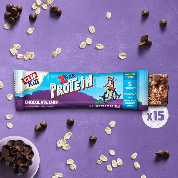 ZBAR PROTEIN – CHOCOLATE CHIP – CRISPY SNACK BARS – MADE WITH ORGANIC OATS – NON-GMO – 5G PROTEIN – GLUTEN FREE PROTEIN BARS (15 PACK)