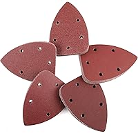 WORKPRO 150PCS Mouse Sander Pads, 5 Hole Detail Sander Sandpaper Sanding Sheets, 40/80/120/180/240 Assorted Grits for Wood Fu