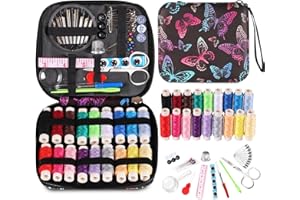Sewing Kit for Adults and Kids Needle and Thread Kit, AUERVO Sewing Supplies and Accessories Contains Scissors, Measure Tape, Seam Ripper, Suitable for Home, Travel, Beginner, Emergency