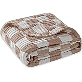 HardNok Ultra Soft Muslin Baby Blanket,A Versatile Swaddle and Bed Blanket for Babies, Toddlers, Boys, and Girls (1 Coffee Checkered 1 Pack).