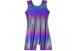 Domusgo Gymnastics Leotards for Girls Sparkly One Piece Sleeveless Tumbling Unitards