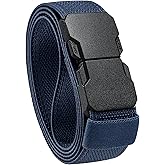 MILORDE Stretch Versatile Belt, Causal Dress Outdoor Activities,1.4" Nylon Web Belt with Quicky Release Plug Buckle