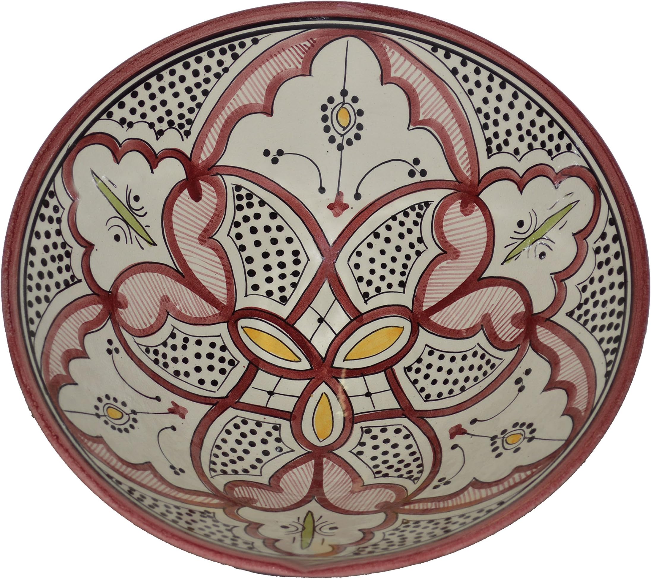 Ceramic Bowls Moroccan Handmade Serving Exquisite Piece With Vivid Colors 12 inches Across
