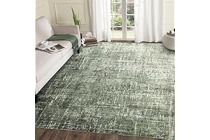 MilleLoom Area Rug 8x10 Washable Non-Slip Living Room Rug, Modern Abstract Gradient Nature Green Soft Low Pile Carpet, Kid & 