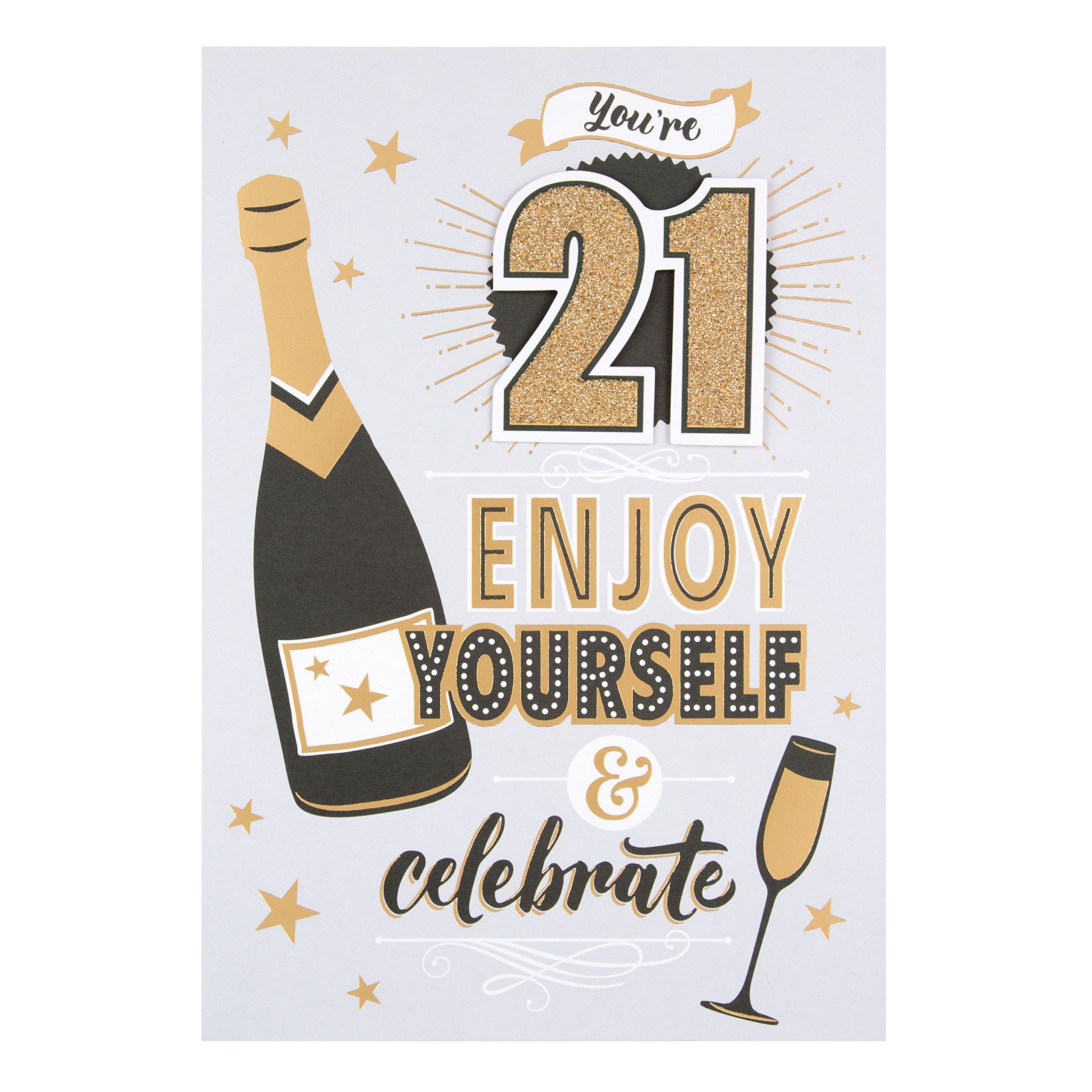 Hallmark 21st Birthday Card "Enjoy and Celebrate" - Medium