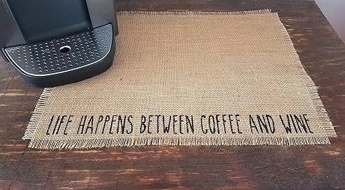 Amazon Com Burlap Coffee And Wine Bar Placemat Wine And Coffee
