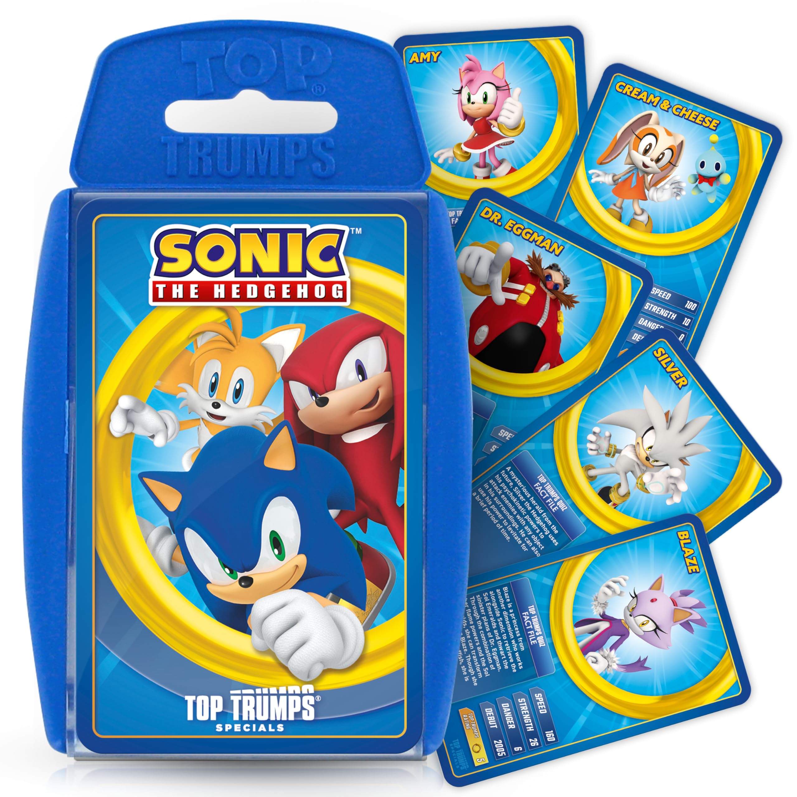 Top Trumps Sonic The Hedgehog Specials Card Game, play with Tail, Knuckles and Eggman from the iconic Sega MegaDrive game, gift for ages 6 plus