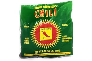 Barker's Dried Red Chili Pods, 8 Ounces - Mild - Grown in World Famous Chili Region Hatch, NM - No Preservatives, USA Product!