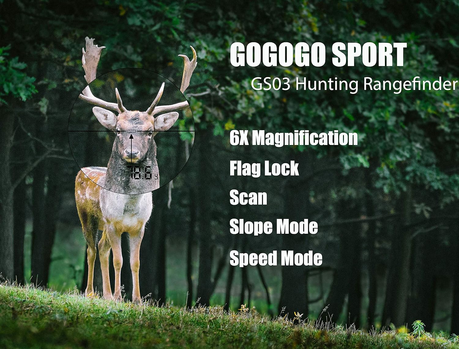 Gogogo Sport Vpro Laser Golf Hunting Rangefinder 1200 Yard 6X Magnification Laser Range Finder with Pin-Seeker Flag-Lock : Sports & Outdoors