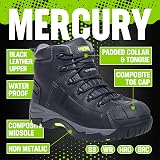 Apache Mercury Safety Boot Black Leather UK 9 Composite Toe Cap Midsole view 3